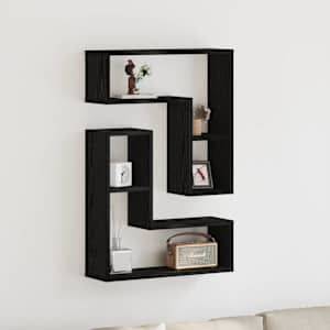 Nástěnná polička 2 ks Černý dub 50 x 15 x 85 cm - obrázek 1