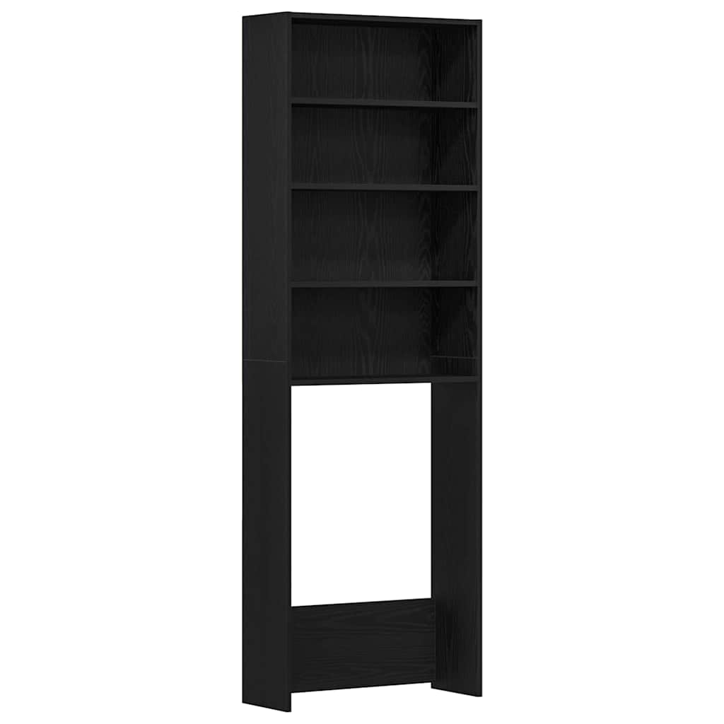 Pyykinpesukonekaappi Musta tammi 64x24x190 cm Rakenteellinen Puu