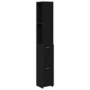 vidaXL Vannitoa kapp Must tamm 25 x 25 x 170 cm Tehispuit