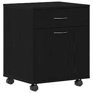 vidaXL Rattaga kapp 45 x 38 x 54 cm Tehispuit Must tamm