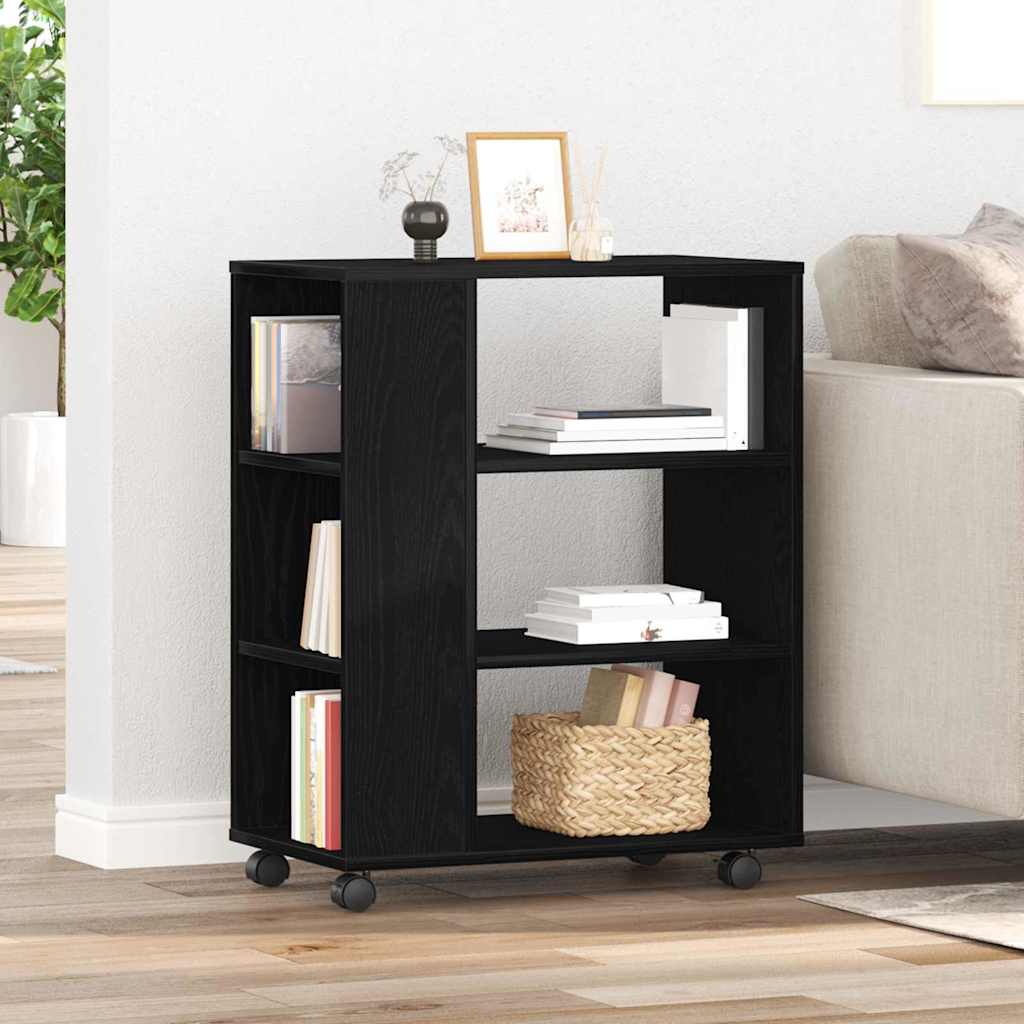 Rullekabinettet Sort Eg 60x35x75 cm lavet af træ