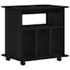 vidaXL Rattaga kapp 60 x 45 x 55 cm Tehispuit Must tamm