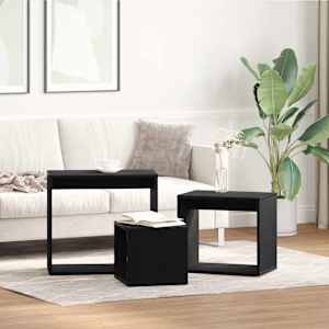 Nesting stůl 3 pcs Černý dub kompozitní dřevo - obrázek 1