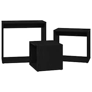vidaXL Pesun&otilde;udepakk 3 tk Must tamm 55 x 30 x 50 cm Tehispuit