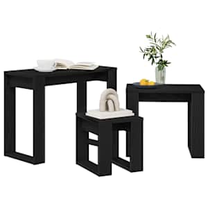 Hnízdové stolky 3 pcs Černý dub kompozitní dřevo - obrázek 3