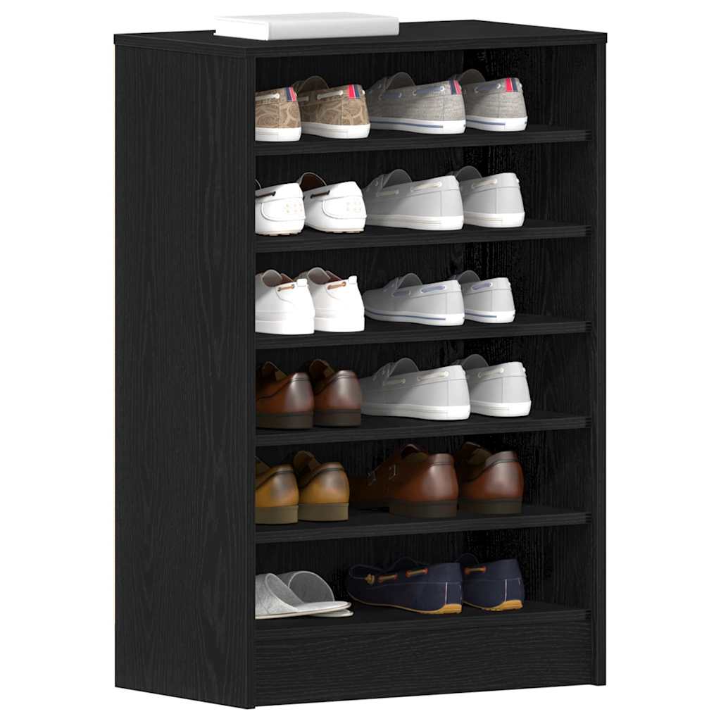 vidaXL Schoenenkast Zwart Eik 60x35x92 cm Gelaagd Hout