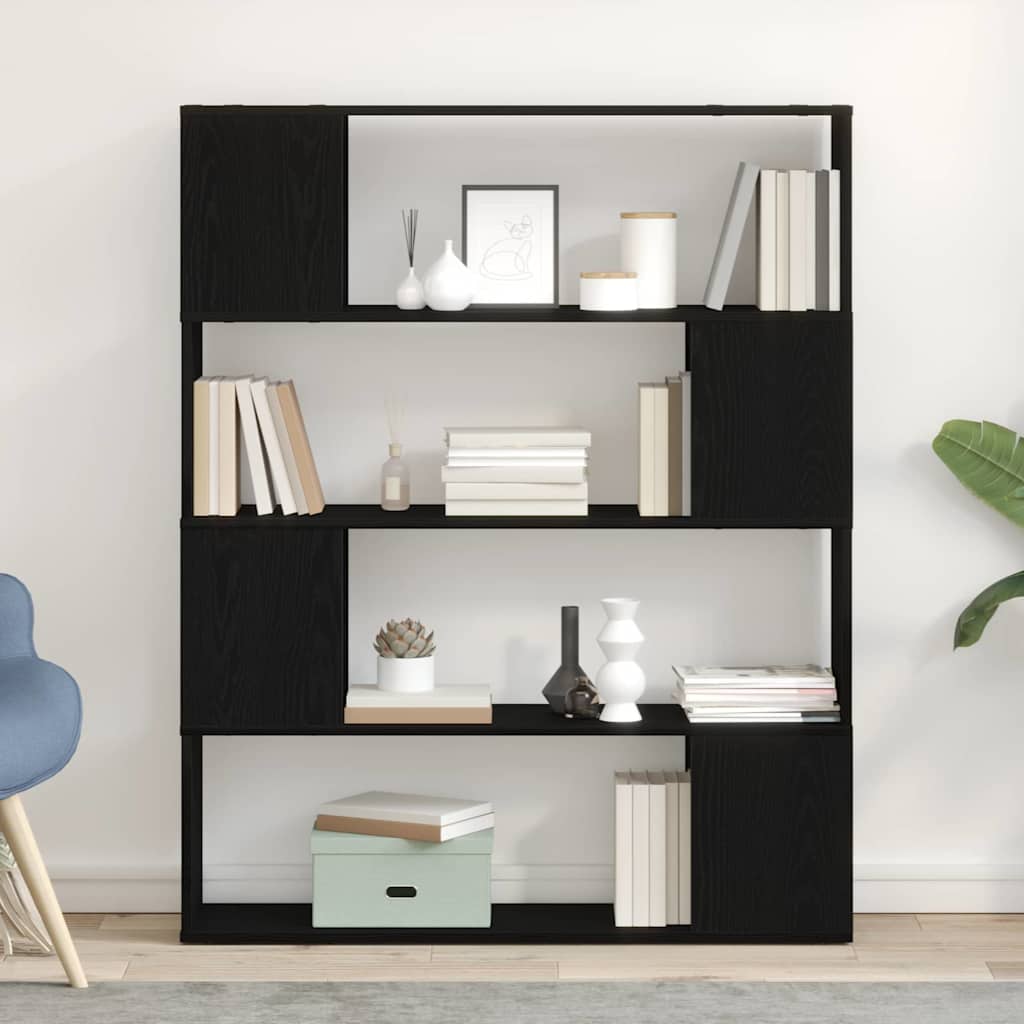 Bücherregal Schwarz Eiche 100x24x124 cm Holzwerkstoff