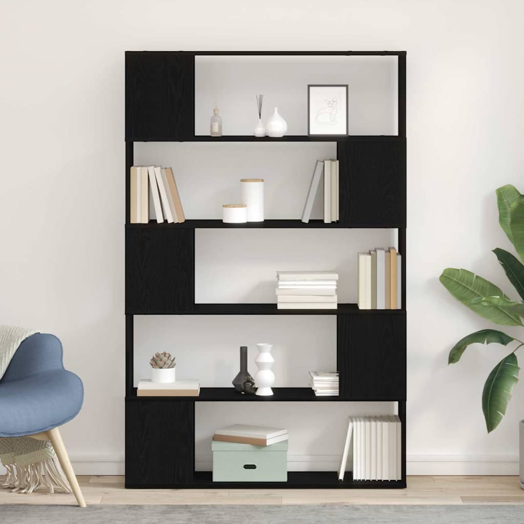 Bücherregal Schwarz Eiche 100x24x155 cm Holzwerkstoff