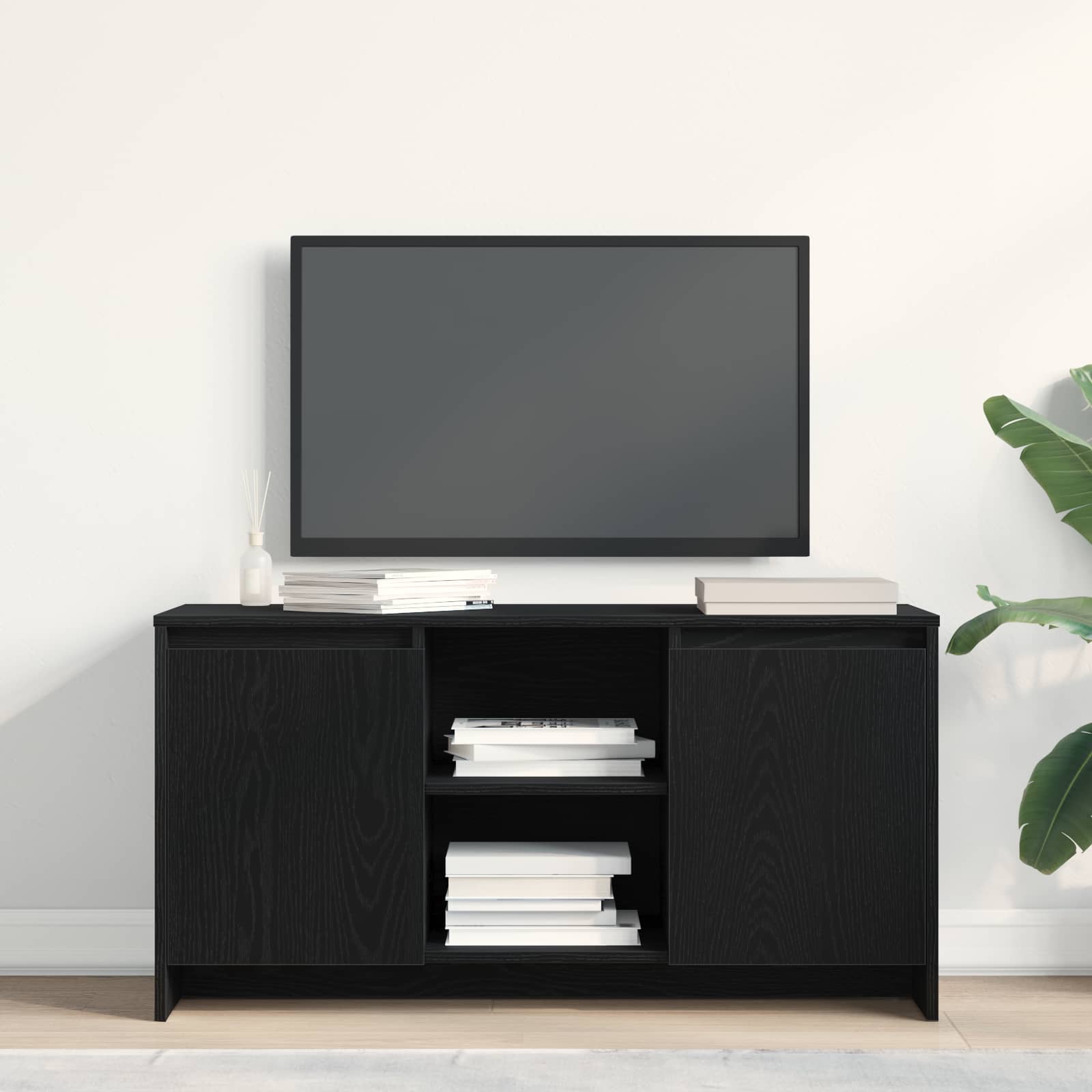 Televizní skříň Černý dub 102 x 37,5 x 52,5 cm kompozitní dřevo