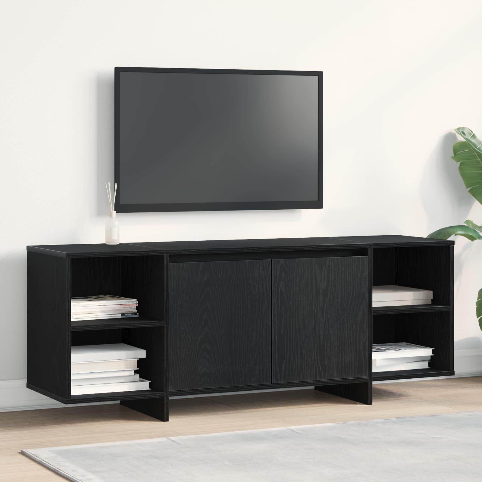 Televizní skříň 130 x 35 x 50 cm Černý dub Kompozitní dřevo - obrázek 4
