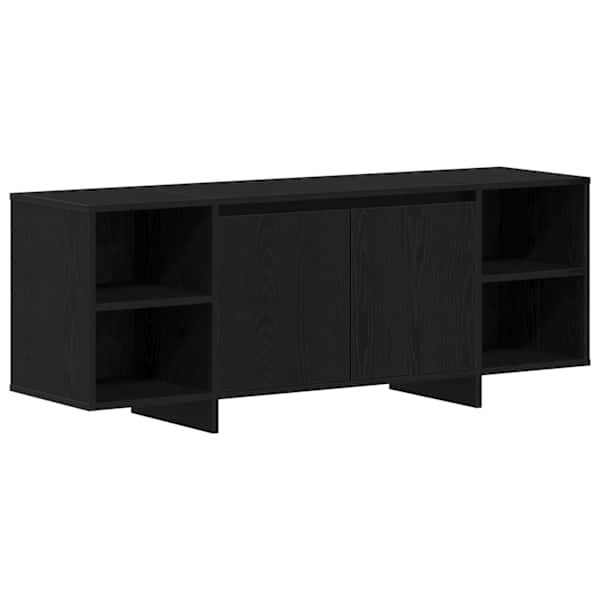 vidaXL Telerikapp 130 x 35 x 50 cm Must tamm Tehispuit
