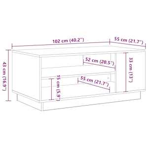 Konferenční stolek Černý dub 102 x 55 x 43 cm kompozitní dřevo - obrázek 10