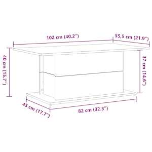 Konferenční stolek Černý dub 102 x 55,5 x 40 cm - obrázek 9