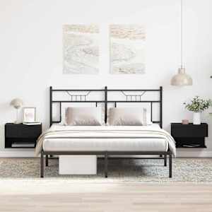 Nočna omarica s predalom 2 pcs Črna Orehovina 46 x 30 x 30 cm