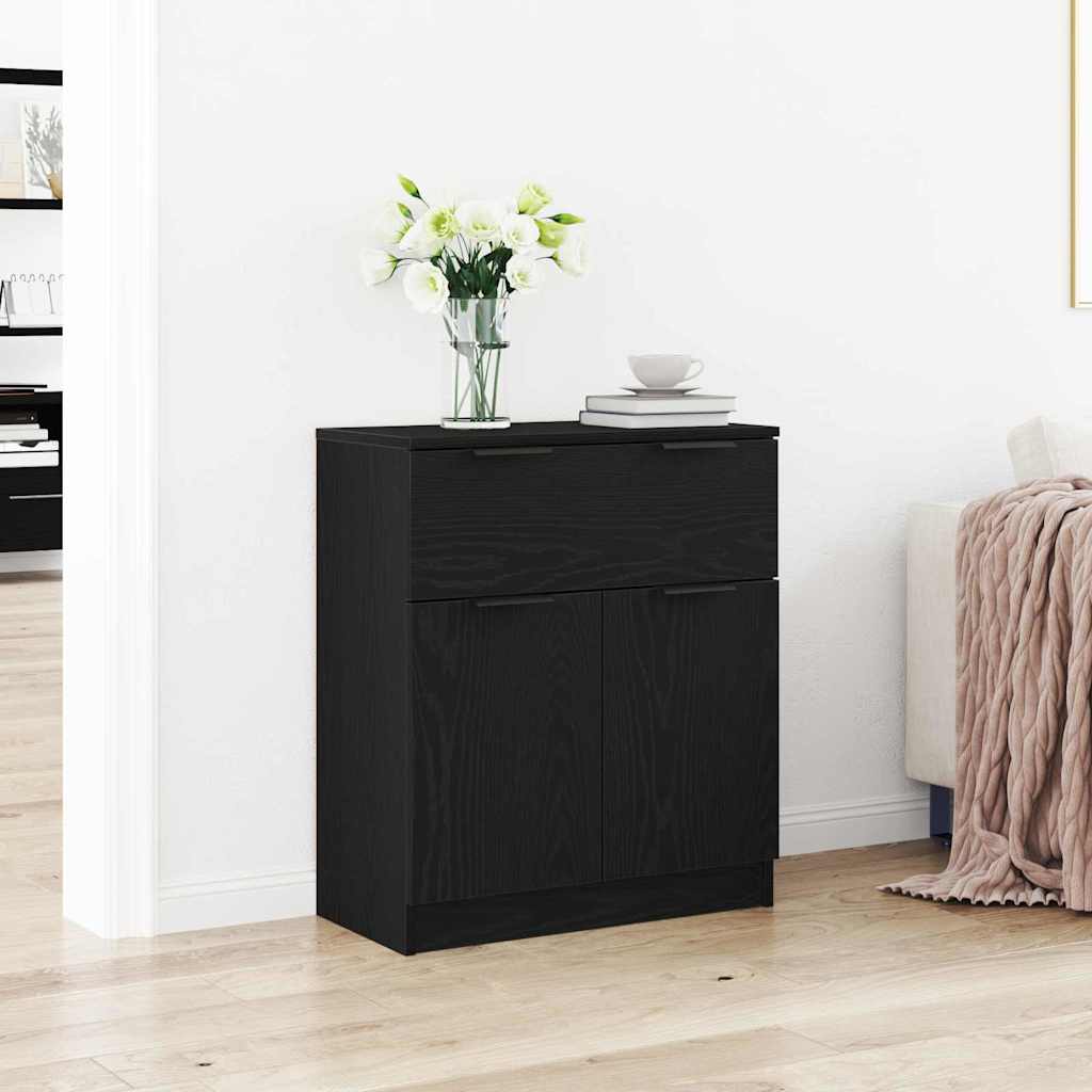 Čierny dubový komoda 60x30x70 cm z inžinierskeho dreva 862738