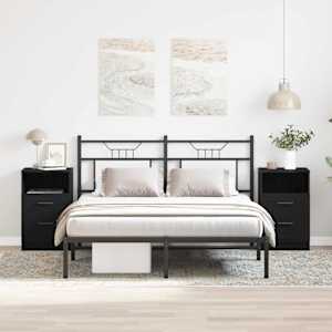 Noční skříňka 2 pcs Černý dub 40 x 35 x 65 cm kompozitní dřevo - obrázek 1