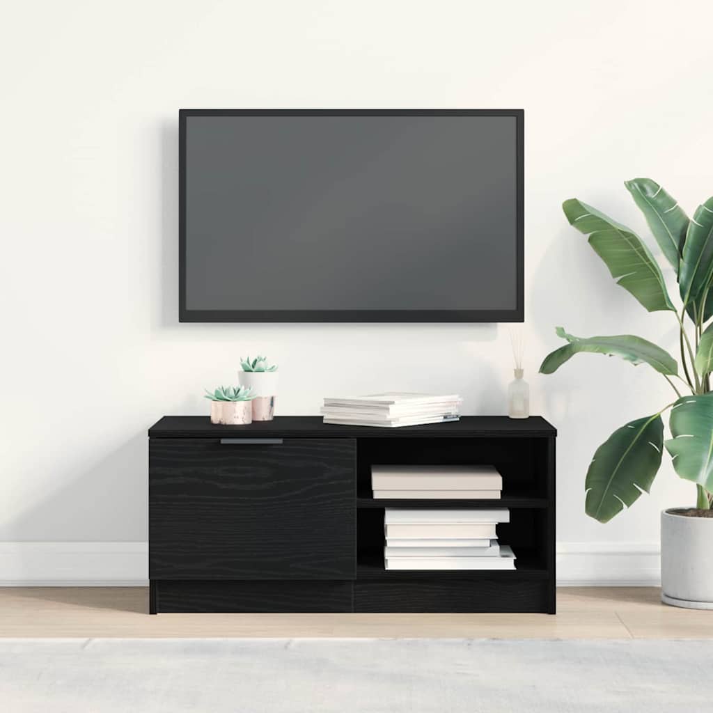 TV Kapp Must Tamme 80x35x36,5 cm Töödeldud Puit
