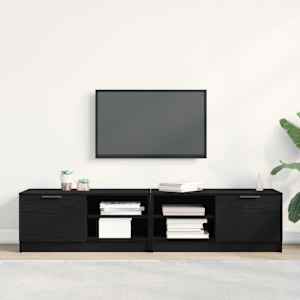 Televizní skříň 2 pcs Černý dub 80 x 35 x 36,5 cm - obrázek 4