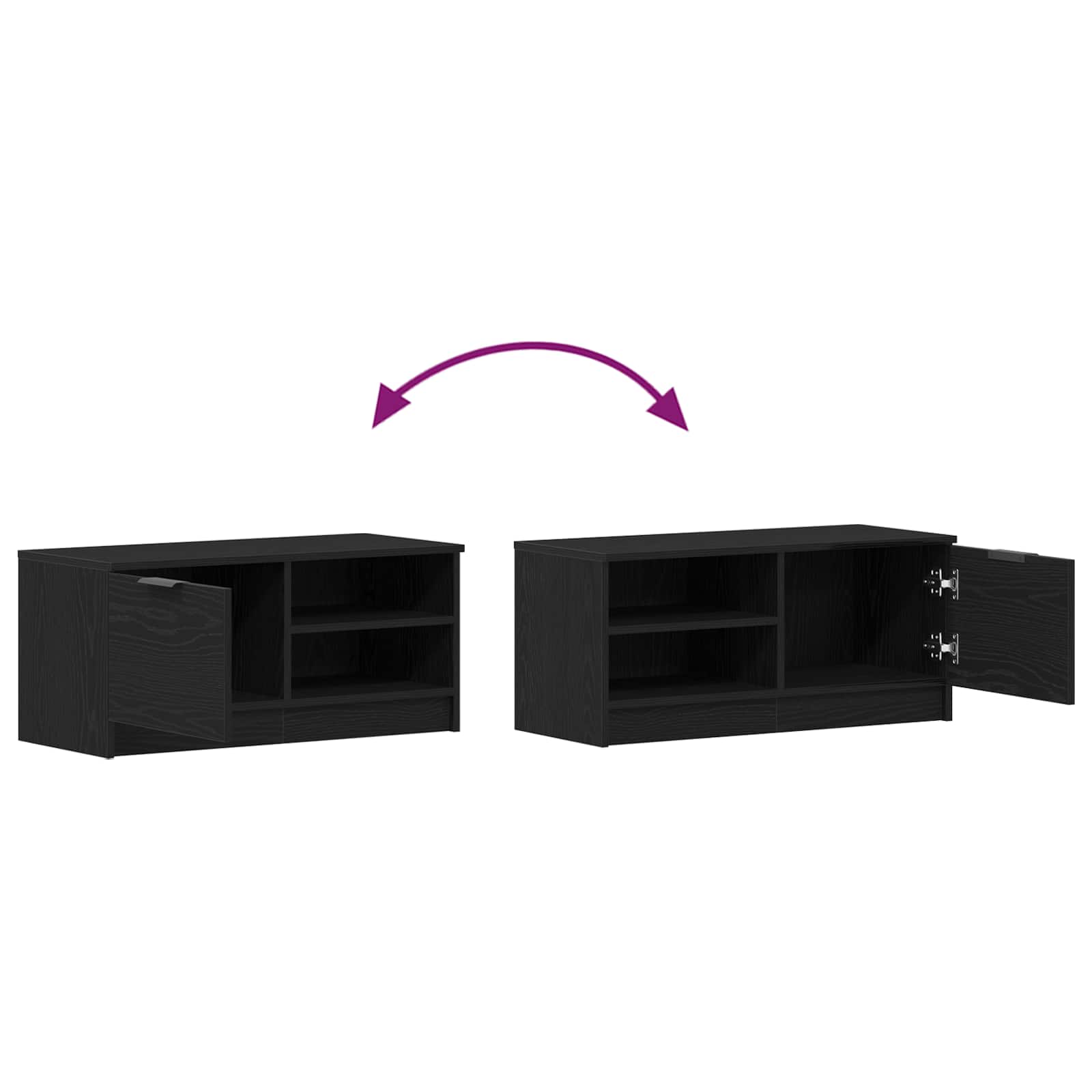 Televizní skříň 2 pcs Černý dub 80 x 35 x 36,5 cm - obrázek 11