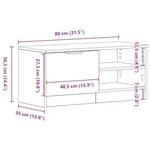 Televizní skříň 2 pcs Černý dub 80 x 35 x 36,5 cm - obrázek 14