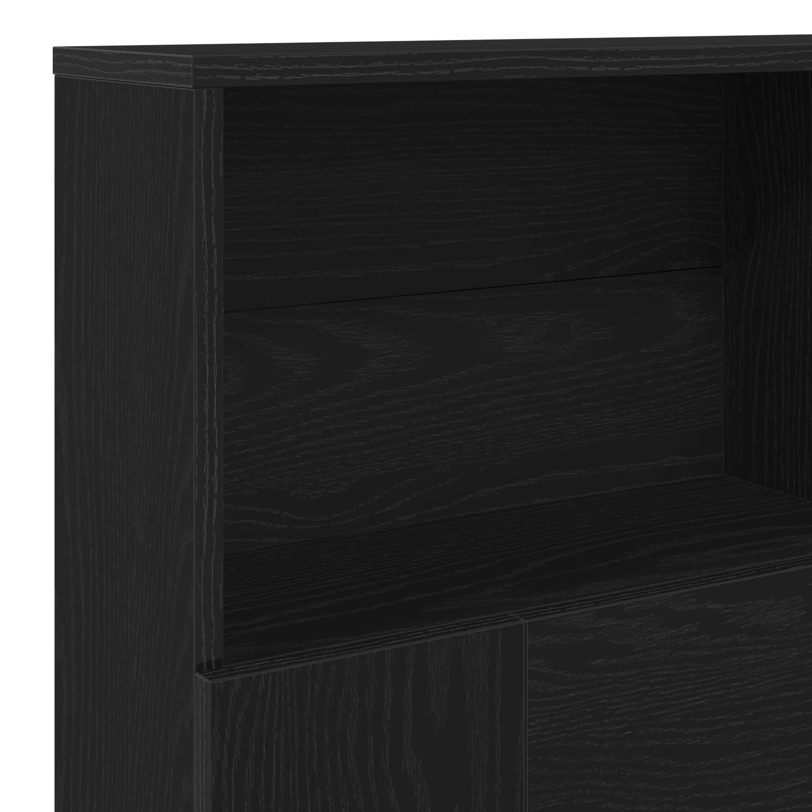 Čelo postele se skříňkou s policí Černý dub 200 x 19 x 103,5 cm - obrázek 8