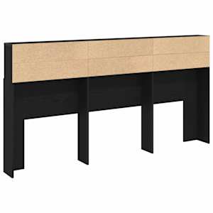 Čelo postele se skříňkou s policí Černý dub 200 x 19 x 103,5 cm - obrázek 7
