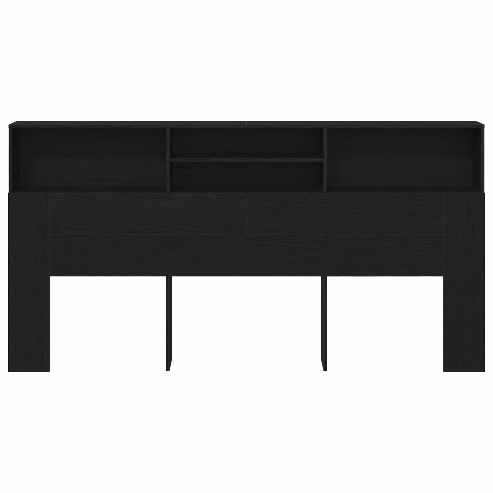 Čelo postele se skříňkou s policí Černý dub 200 x 19 x 103,5 cm - obrázek 5