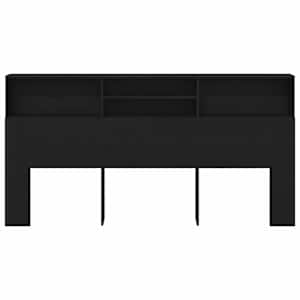 Čelo postele se skříňkou s policí Černý dub 200 x 19 x 103,5 cm - obrázek 5