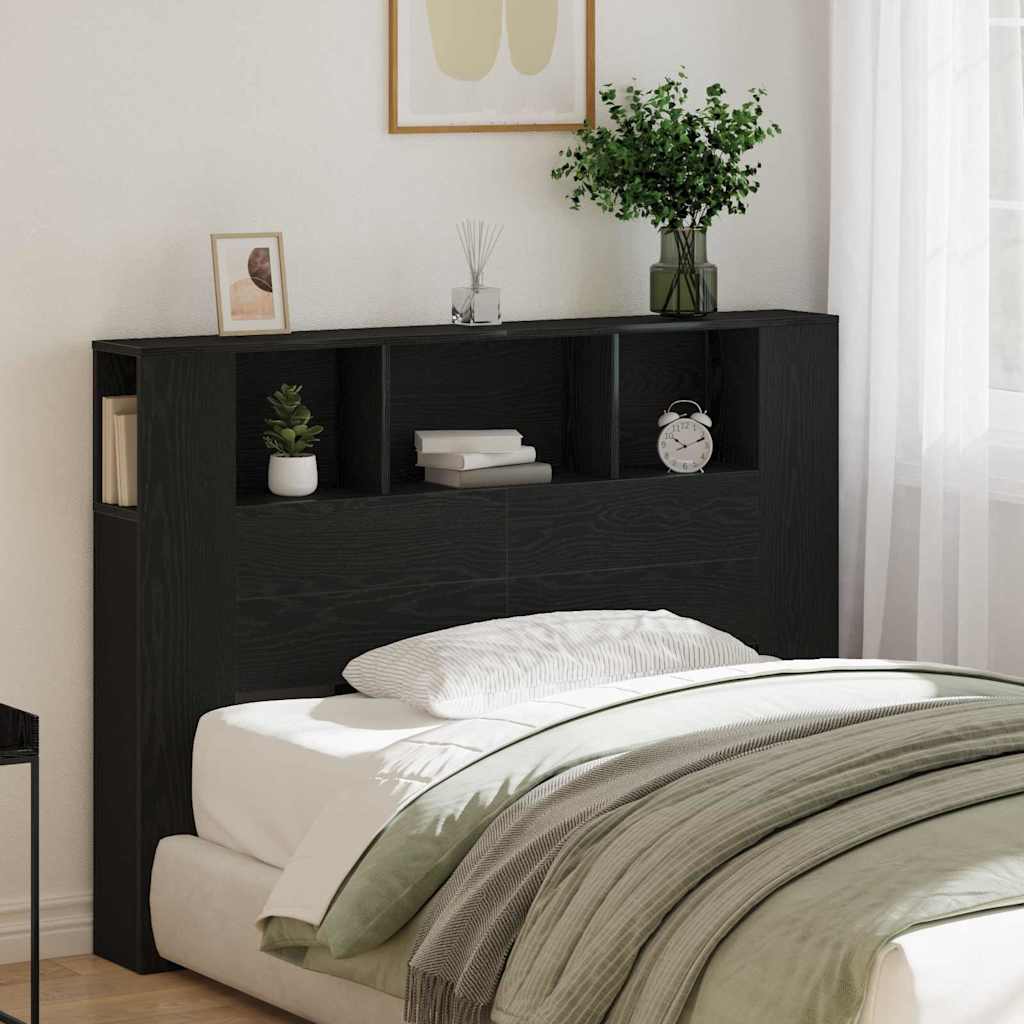 Sort Eg Hovedgavl Kabinet - 140x19x104,5 cm - Lavet af Ingeniørtræ
