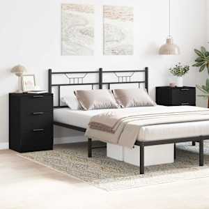 Noční skříňka 2 pcs Černý dub 40 x 65 x 65 cm kompozitní dřevo - obrázek 4