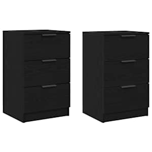 Noční skříňka 2 pcs Černý dub 40 x 65 x 65 cm kompozitní dřevo - obrázek 2