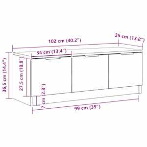 Televizní skříň Černý dub 102 x 35 x 36,5 cm kompozitní dřevo - obrázek 13