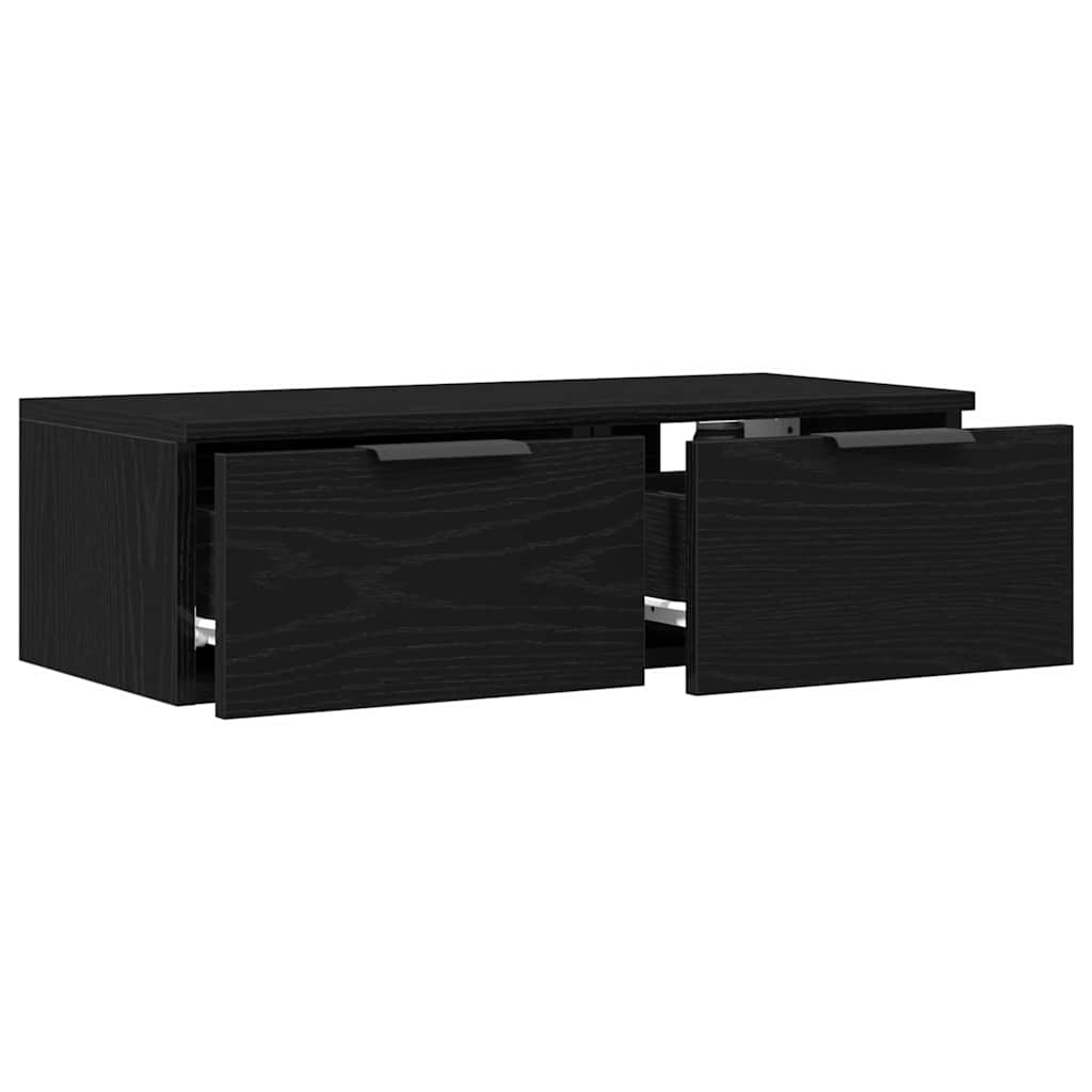 Musta Tammi Seinäkaappi 68x30x20 cm Keinotekoisesta Puusta