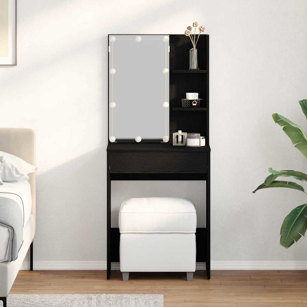 vidaXL Schminktisch Schwarze Eiche 60 x 40 x 140 cm Holzwerkstoff