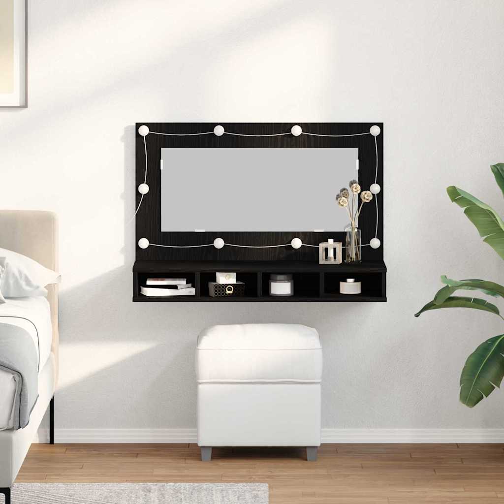 vidaXL Spiegelschrank Schwarze Eiche 90 x 31,5 x 62 cm Holzwerkstoff