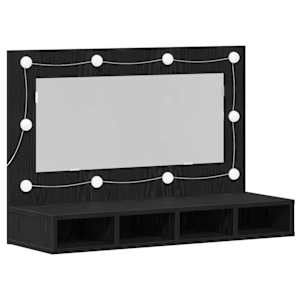 vidaXL Peeglikapp Must tamm 90 x 31,5 x 62 cm Tehispuit