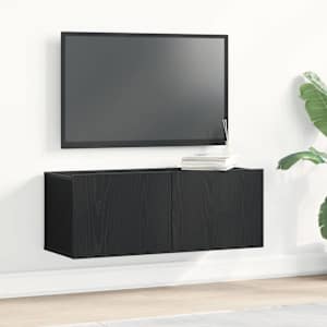 TV omarica 2 pcs Črna Orehovina 80 x 30 x 30 cm Konstruiran les