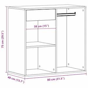 Kosmetický kabinet Černý dub 80 x 40 x 75 cm kompozitní dřevo - obrázek 12