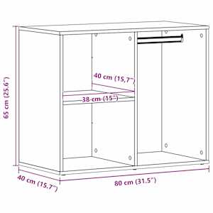 Kosmetický kabinet Černý dub 80 x 40 x 65 cm kompozitní dřevo - obrázek 10