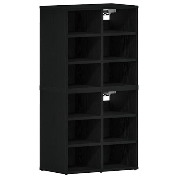 vidaXL Kinga kapp 2 tk 52 x 30 x 50,5 cm Tehispuit Must tamm