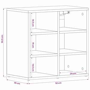 Skříň na obuv 2 ks 52 x 30 x 50,5 cm Kompozitní dřevo Černý dub - obrázek 13