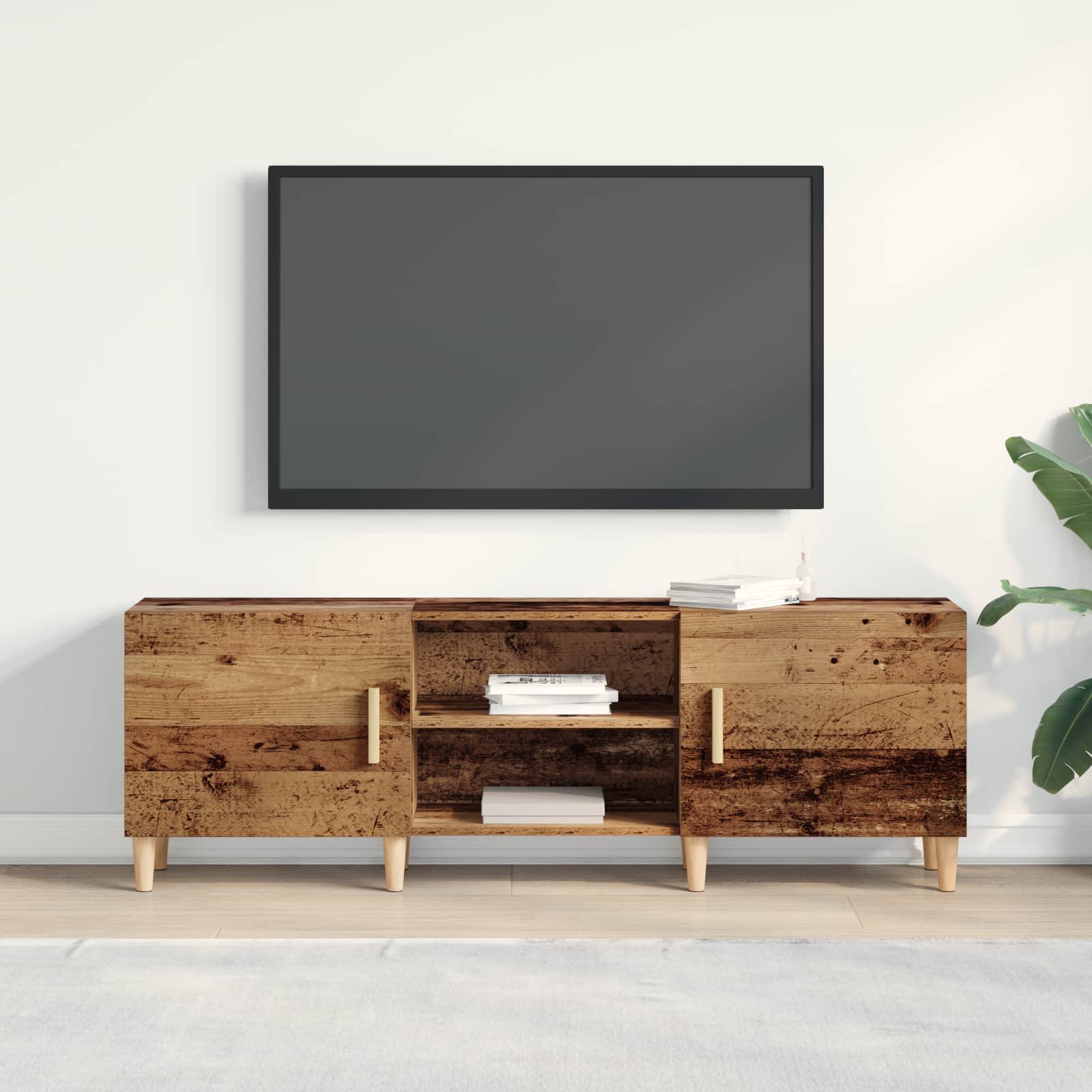 Televizní skříň Staré dřevo 150 x 30 x 50 cm kompozitní dřevo - obrázek 4