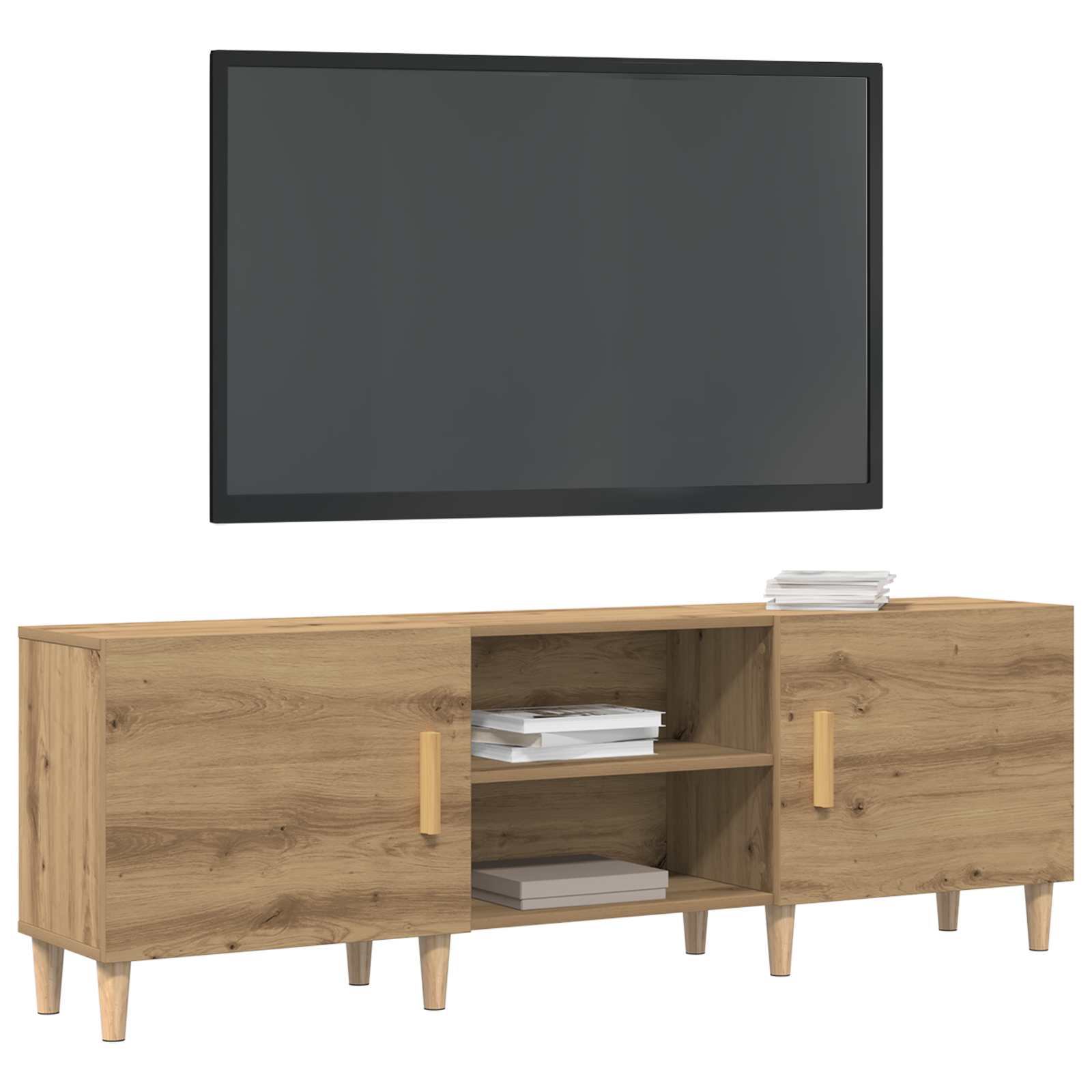 Televizní skříň dub artisan 150 x 30 x 50 cm kompozitní dřevo - obrázek 3