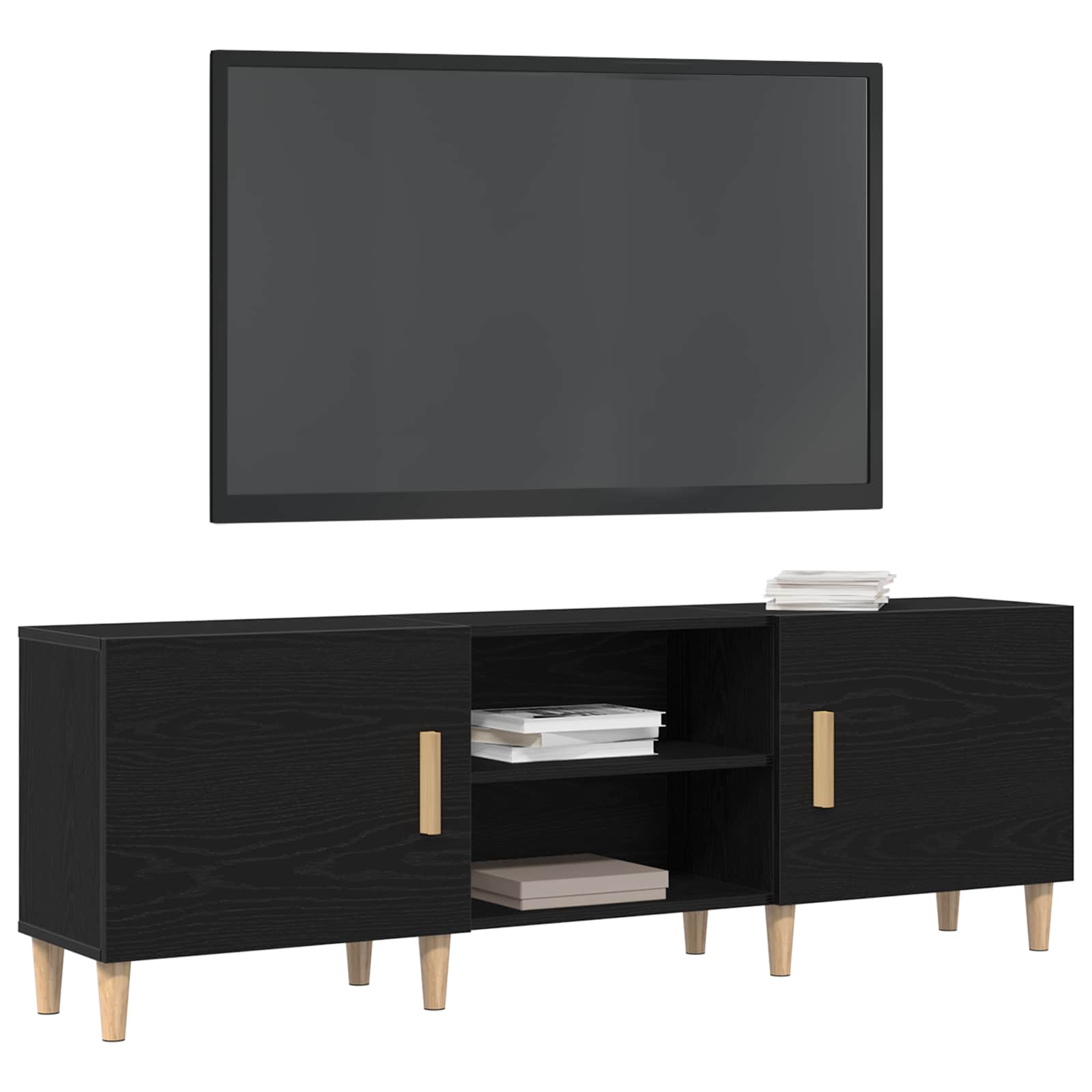 Televizní skříň Černý dub 150 x 30 x 50 cm kompozitní dřevo - obrázek 3