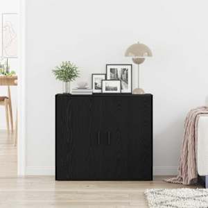 Servírovací skříň Černý dub 80 x 33 x 70 cm kompozitní dřevo - obrázek 4