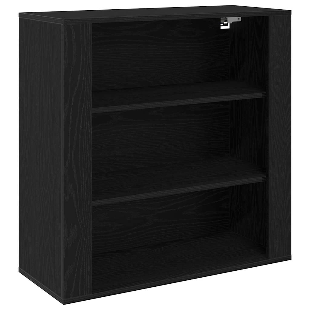 Seinähylly Musta Tammi 80x33x80 cm Tekninen Puu