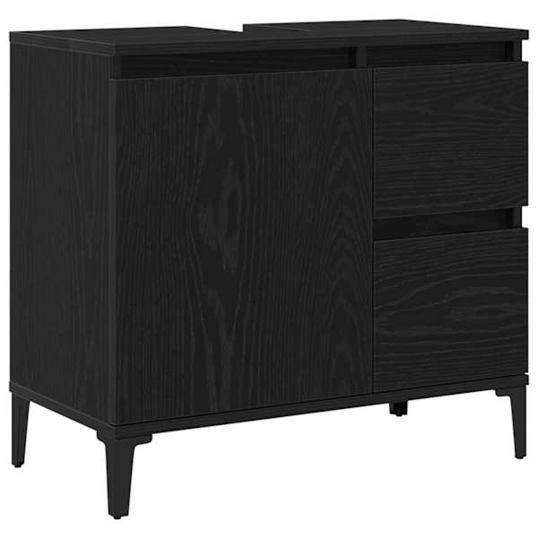 vidaXL Vannitoa kapp Must tamm 65 x 33 x 60 cm Tehispuit