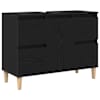 vidaXL Vannitoa kraanikausi kapp Must tamm 80 x 33 x 60 cm Tehispuit