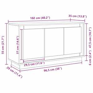 Servírovací skříň Černý dub 102 x 35 x 55 cm kompozitní dřevo - obrázek 14
