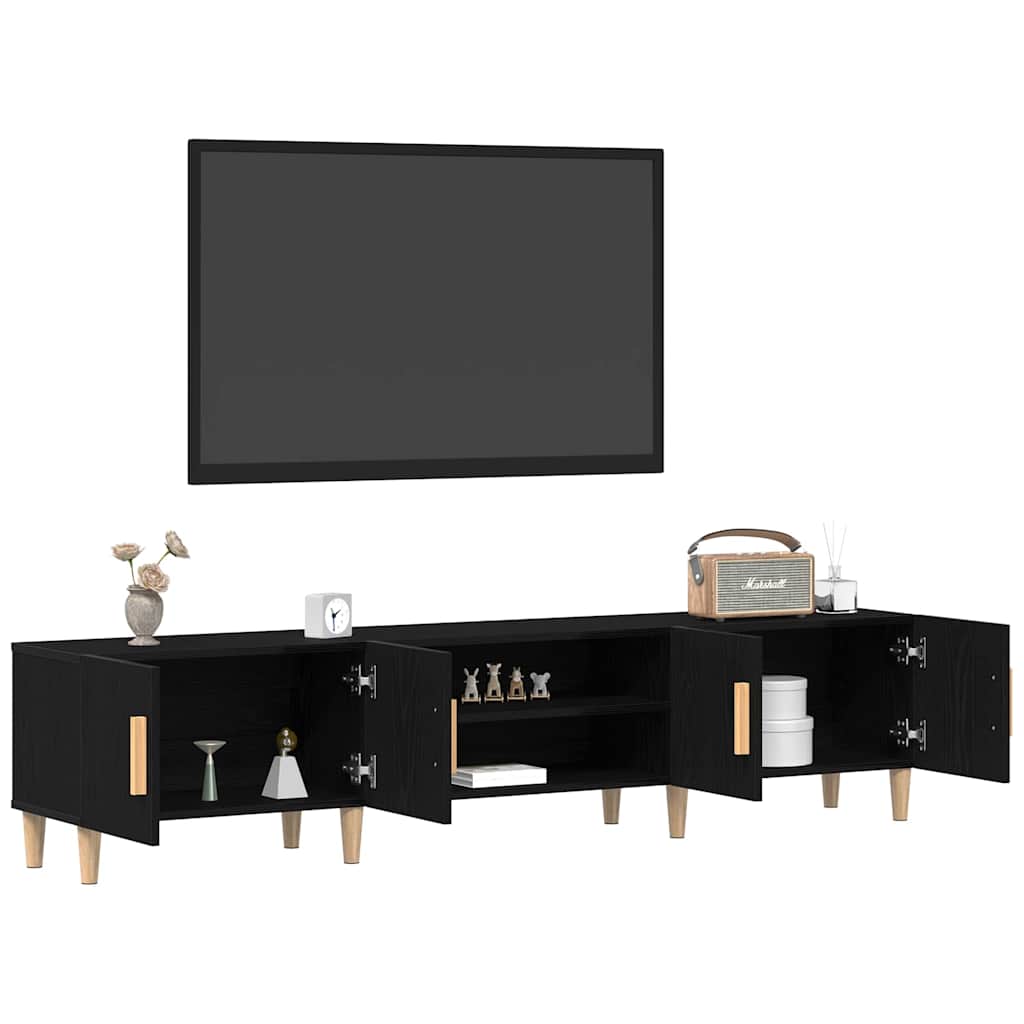 vidaXL Tv-meubel 180x31,5x40 cm bewerkt hout zwart eikenkleurig
